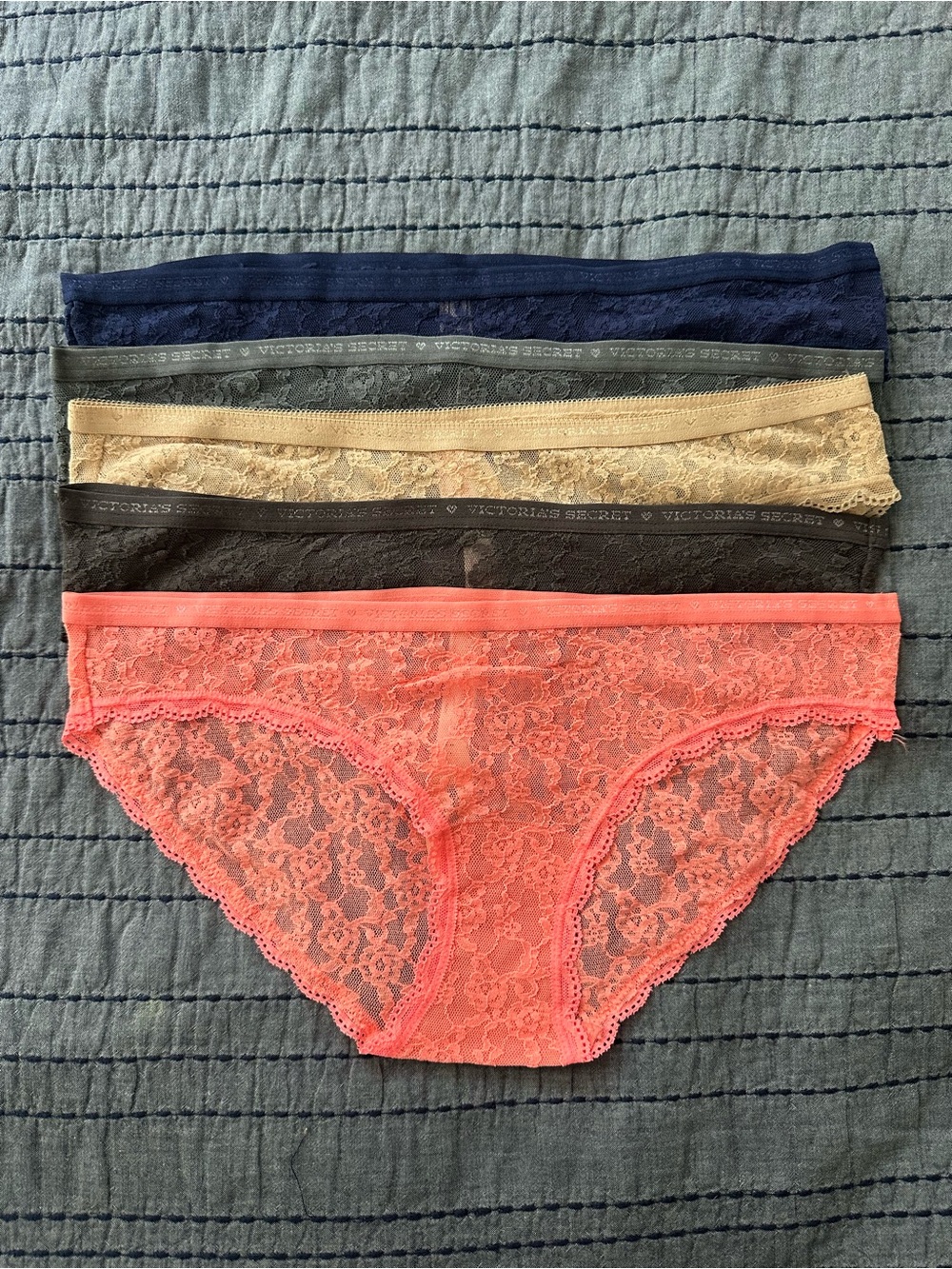 NWT Victoria’s Secret low rise hiphugger lace panties bundle size medium